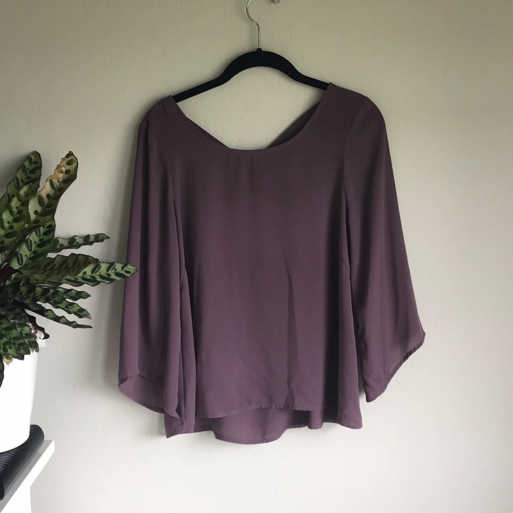Lush Quarter Sleeve Shirt in Eggplant